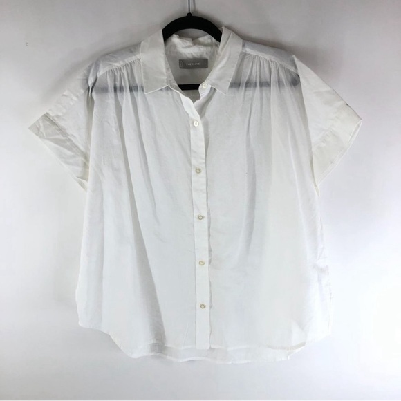 Everlane Tops - Everlane Womens The Square Air Shirt Cotton Short Sleeve Button Down White.